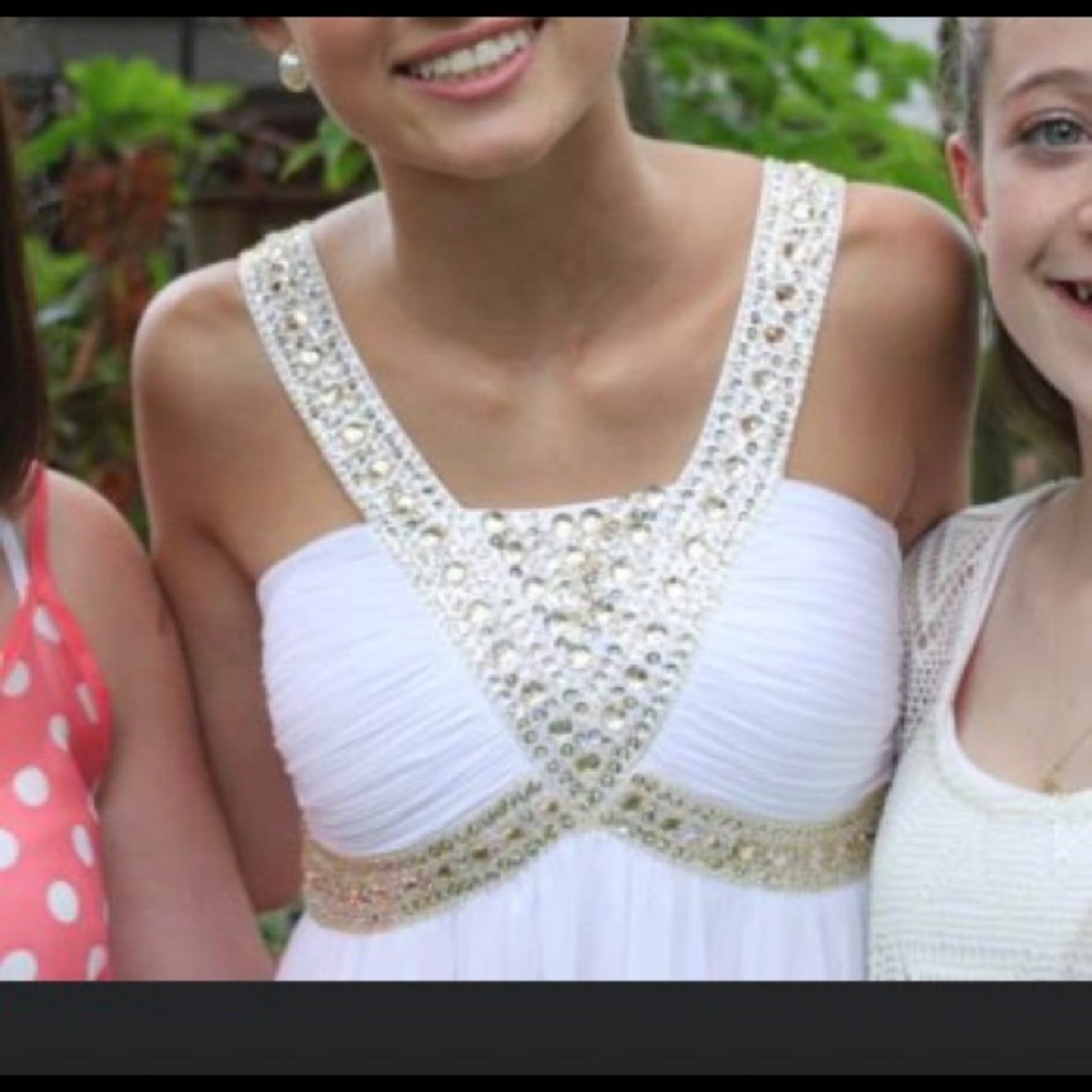 White and gold gown